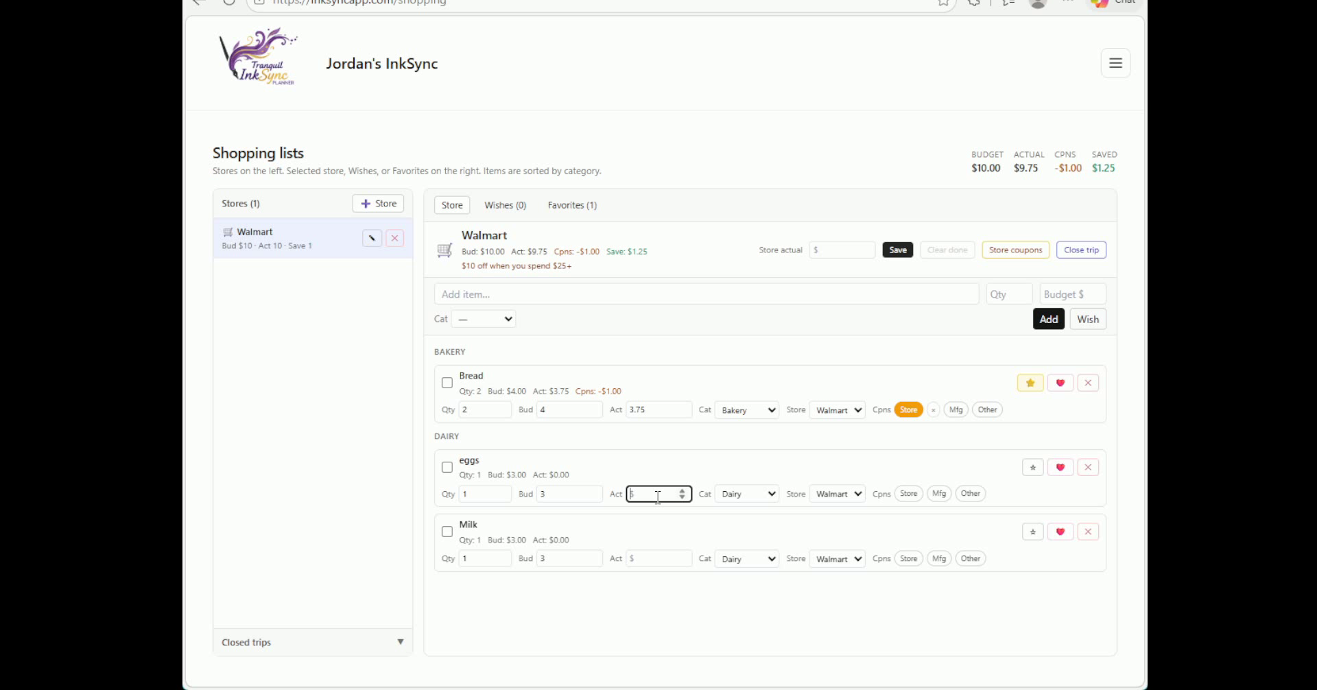 InkSync tasks screen